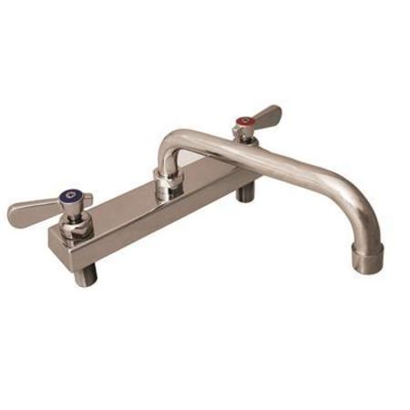 BK RESOURCES Evolution 8" Deck Mount Stainless Steel Faucet, 10" Swing Spout EVO-8DM-10